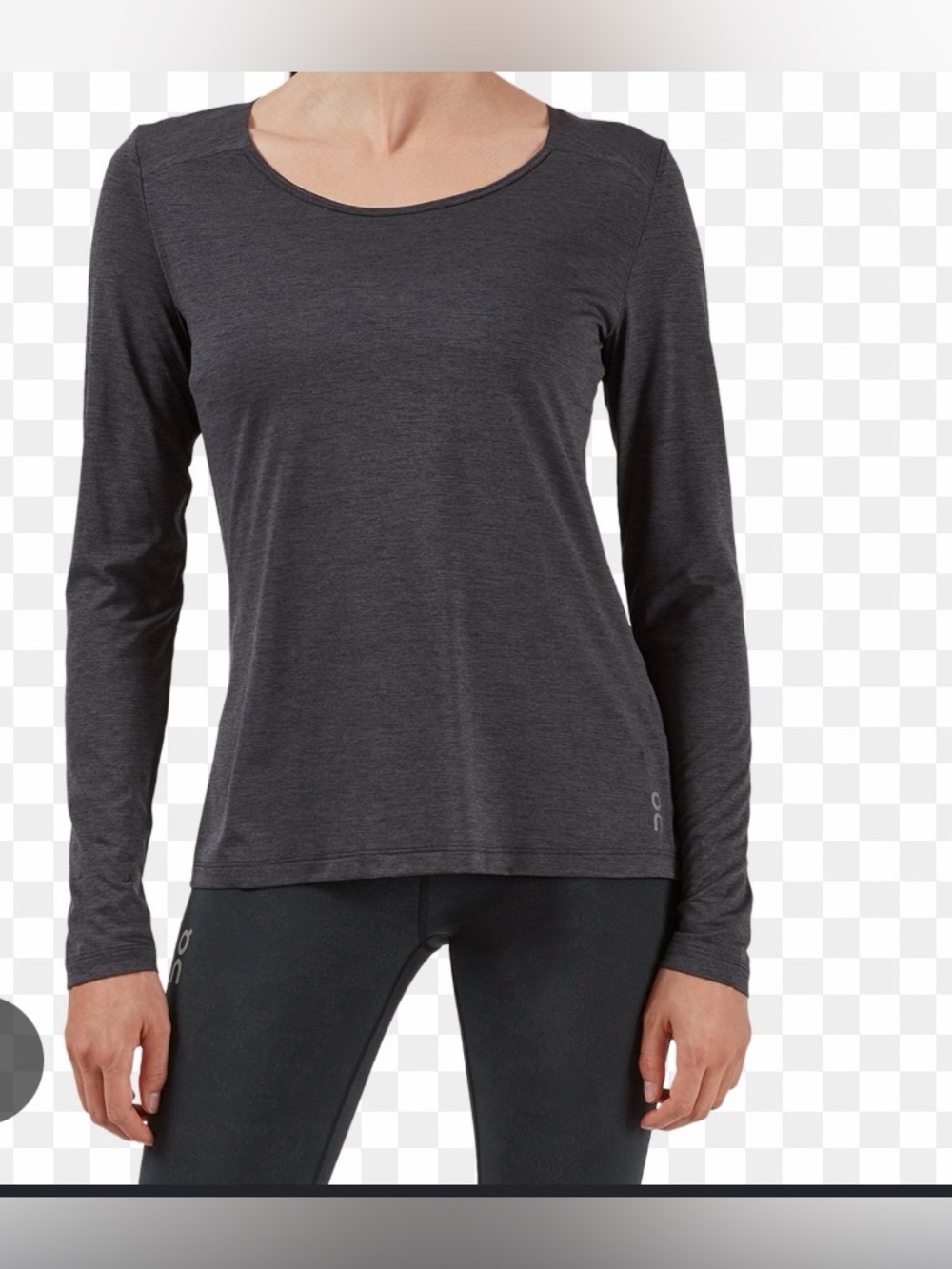 On Running Black Long Sleeve Scoop Neck Top